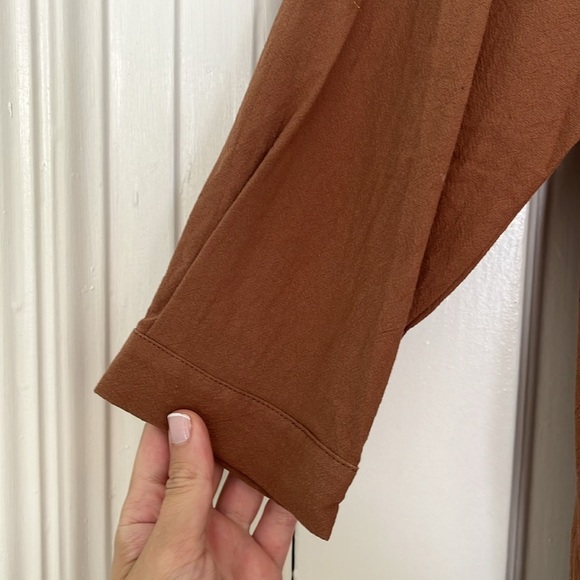 GGUHHU Womens Chic Button Down Rolled-Up Sleeve Long Cotton Blouse Maxi Dress - Picture 6 of 7